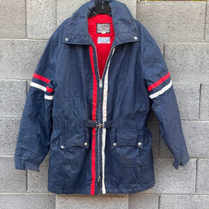 Vintage The Dimension Shop Navy Red White Striped Jacket XLT